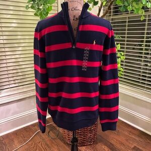 Boy’s Polo Ralph Lauren Navy and Red Striped Rugby